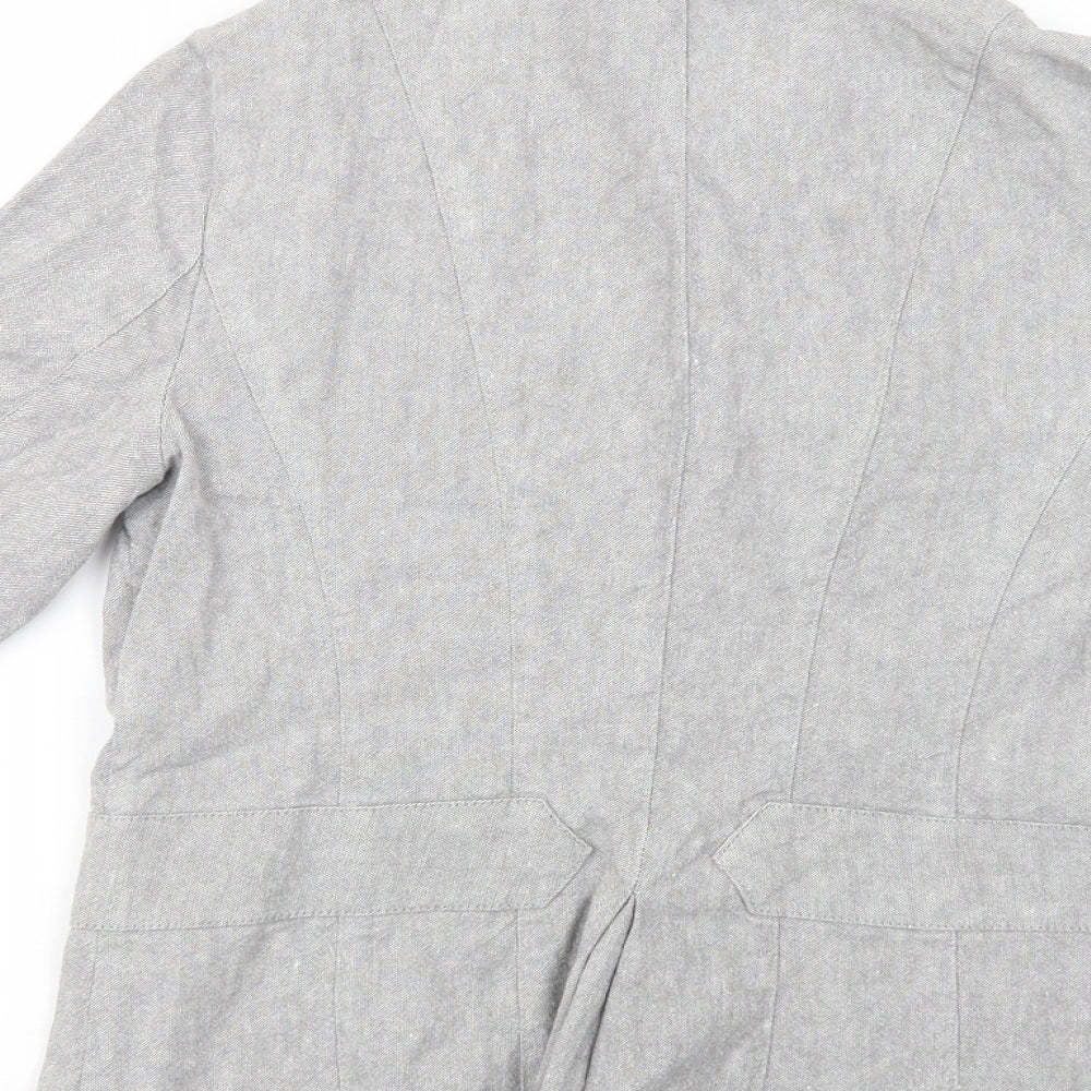Per Una Womens Grey   Jacket Blazer Size 10  Button