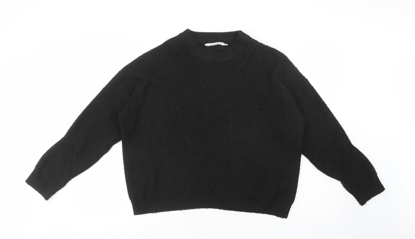Primark Womens Beige Crew Neck  Acrylic Pullover Jumper Size M