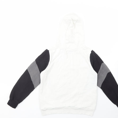 NEXT Boys White Colourblock Cotton Pullover Hoodie Size 10 Years  Pullover