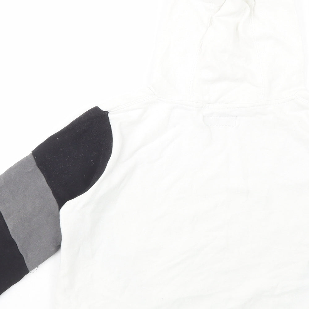 NEXT Boys White Colourblock Cotton Pullover Hoodie Size 10 Years  Pullover