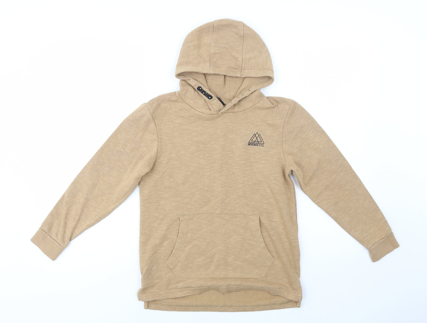 George Boys Beige  Cotton Pullover Hoodie Size 9-10 Years  Pullover