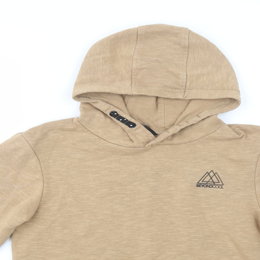 George Boys Beige  Cotton Pullover Hoodie Size 9-10 Years  Pullover