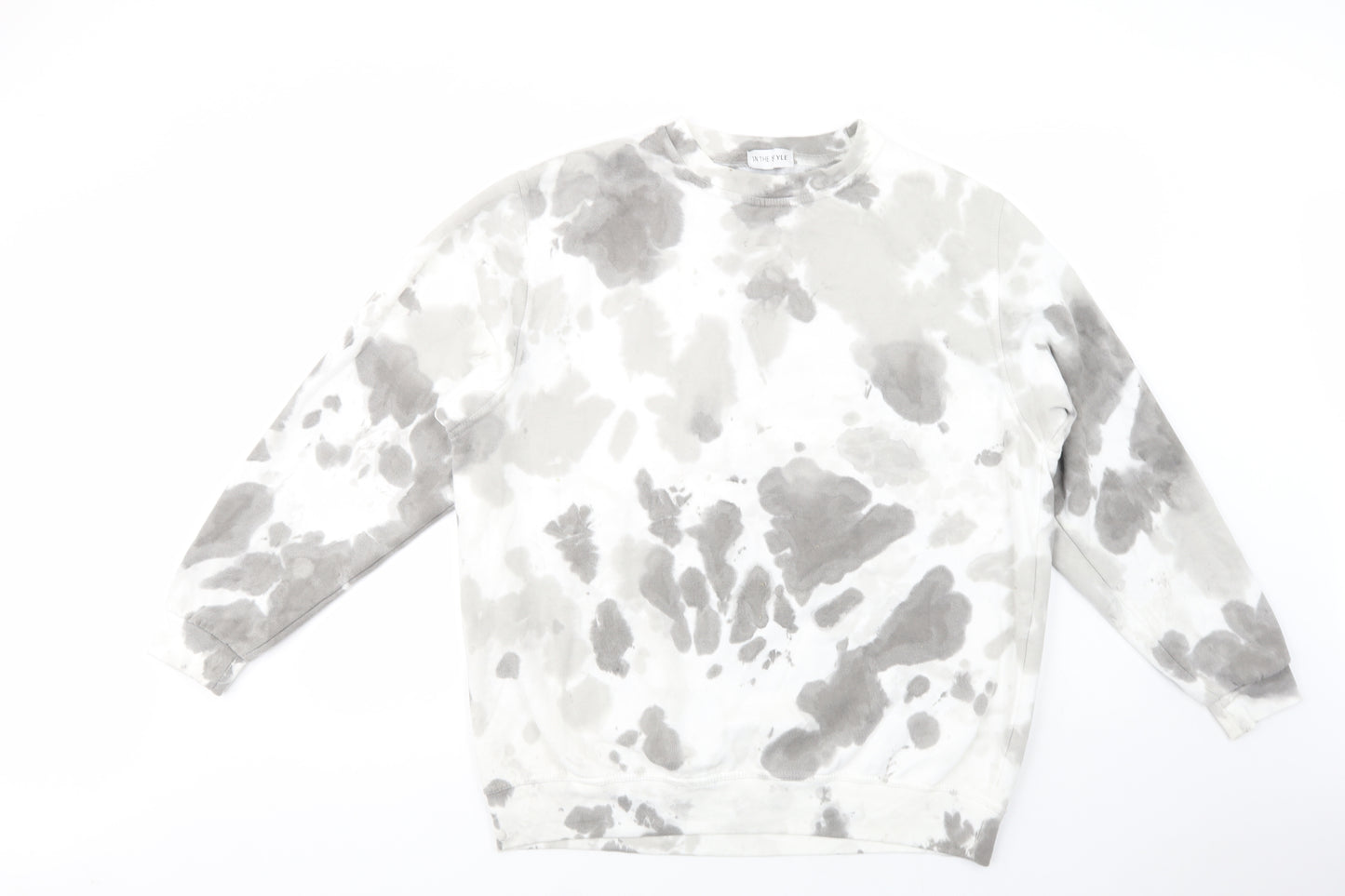 In the Style Womens Grey Batik Cotton Pullover Sweatshirt Size L  Pullover