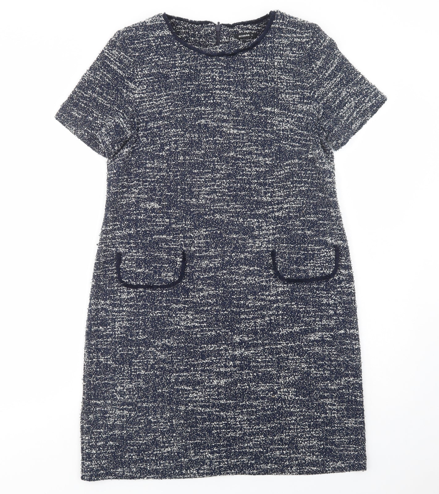 Roman Womens Blue  Cotton Shift  Size 10  Crew Neck Pullover