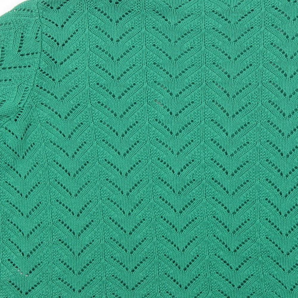 TU Womens Green Mock Neck  Acrylic Pullover Jumper Size 12