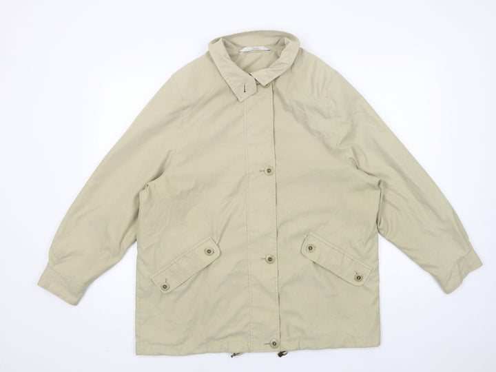Marks and Spencer Womens Beige Parka Jacket Size 12 Button