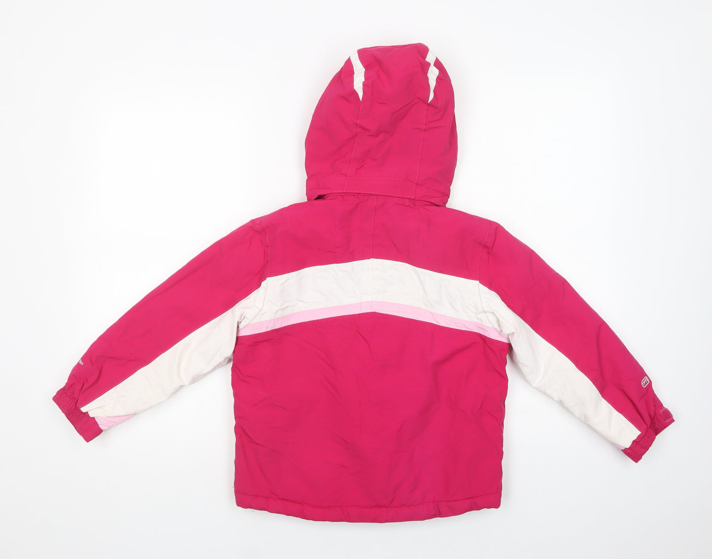 Trespass Girls Pink Colourblock  Windbreaker Jacket Size 5-6 Years  Zip