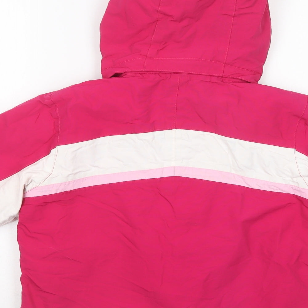 Trespass Girls Pink Colourblock  Windbreaker Jacket Size 5-6 Years  Zip