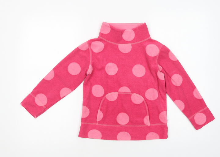 NEXT Girls Pink Polka Dot Polyester Pullover Sweatshirt Size 10-11 Years  Pullover