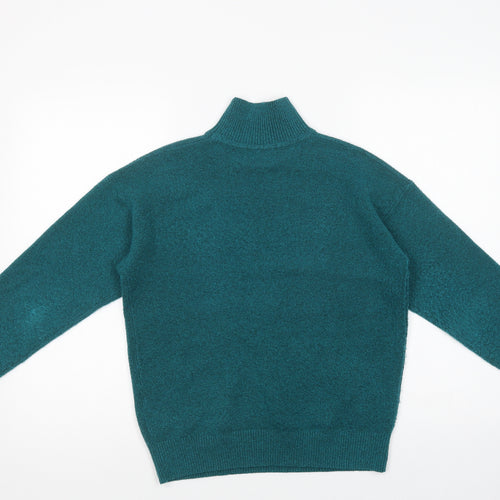 Marks and Spencer Womens Green High Neck  Polyester Pullover Jumper Size XS