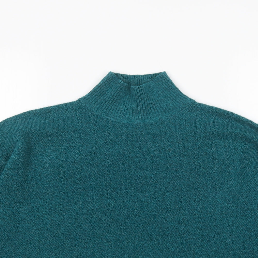 Marks and Spencer Womens Green High Neck  Polyester Pullover Jumper Size XS