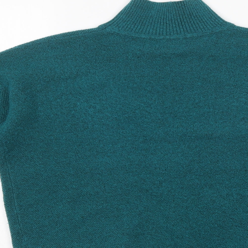 Marks and Spencer Womens Green High Neck  Polyester Pullover Jumper Size XS