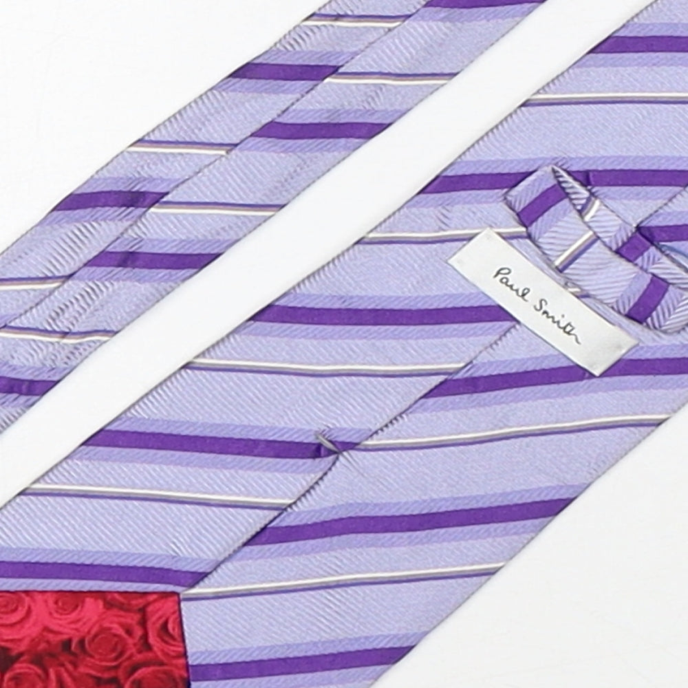 Paul Smith  Mens Multicoloured Striped Silk Pointed Tie One Size