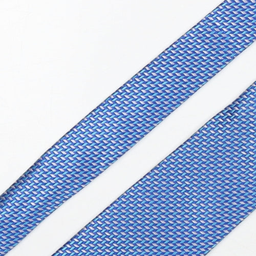 John Lewis  Mens Blue Geometric Silk Pointed Tie One Size
