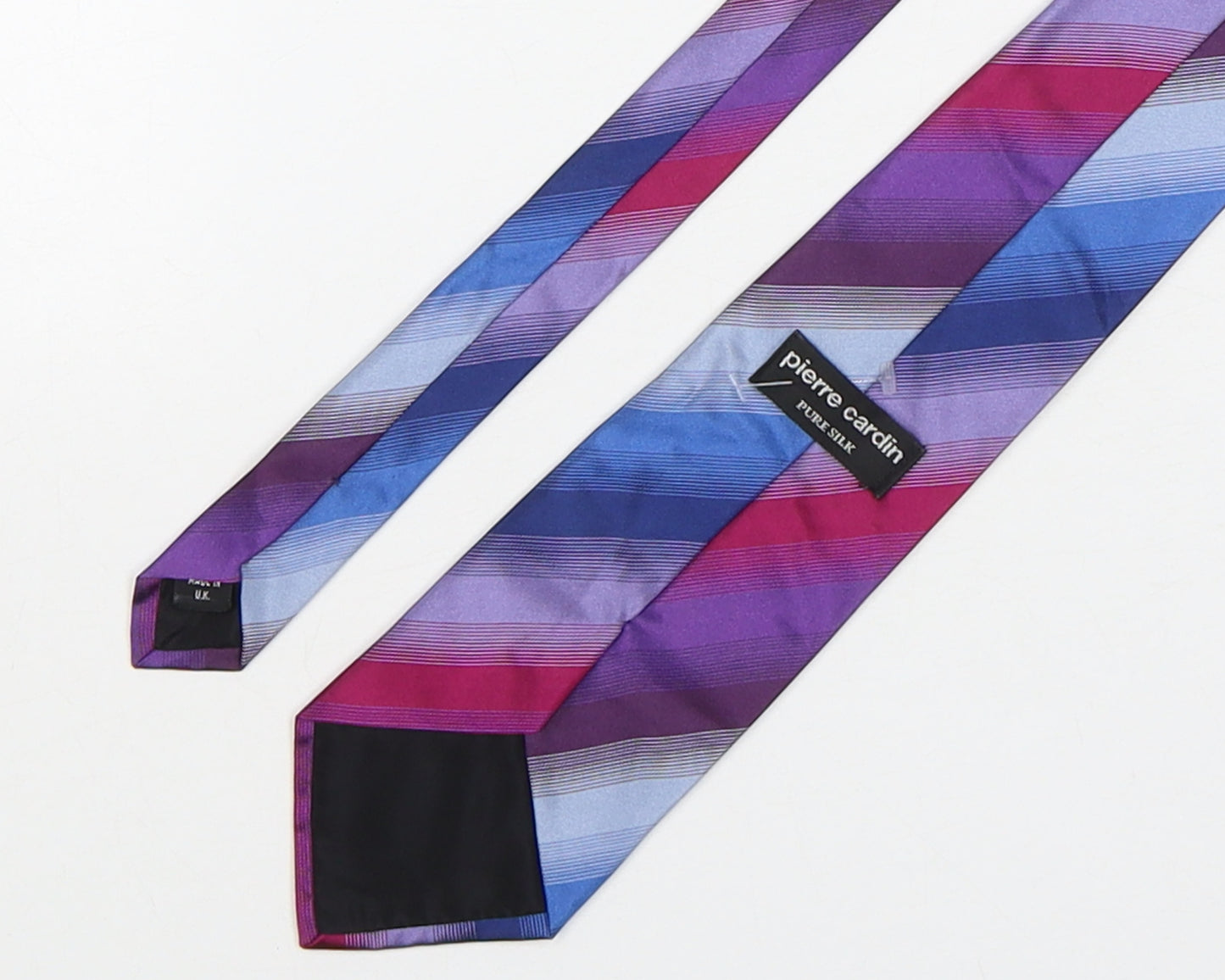 Pierre Cardin  Mens Multicoloured Striped Silk Pointed Tie One Size