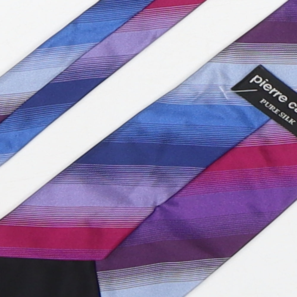 Pierre Cardin  Mens Multicoloured Striped Silk Pointed Tie One Size