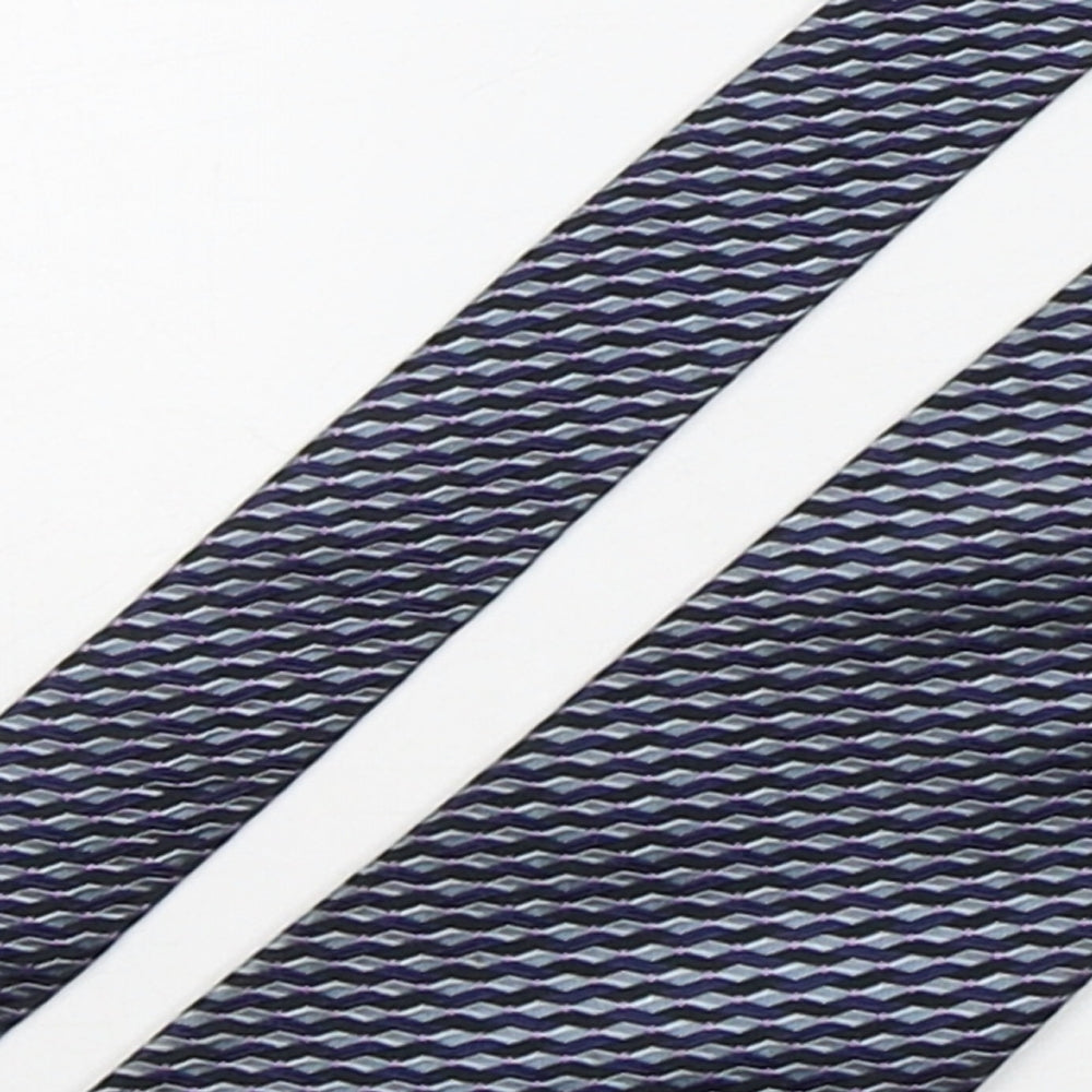 Marks and Spencer Mens Multicoloured Geometric Silk Pointed Tie One Size