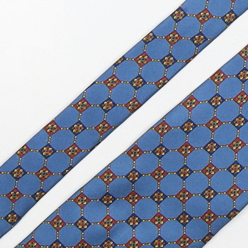 Leonardo Stelli Mens Multicoloured Geometric Silk Pointed Tie One Size