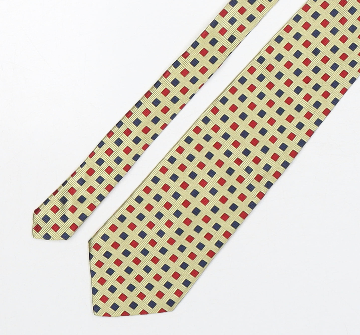 Cezan  Mens Multicoloured Plaids & Checks Silk Pointed Tie One Size