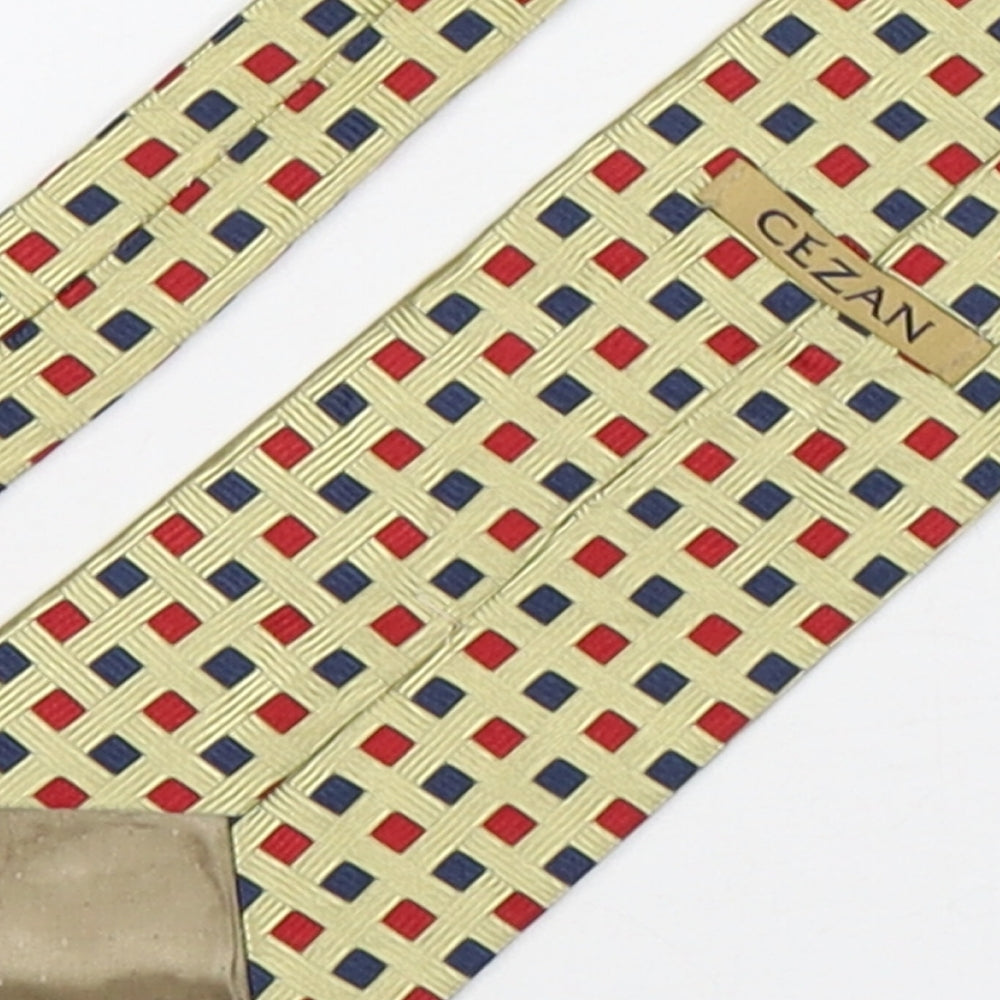 Cezan  Mens Multicoloured Plaids & Checks Silk Pointed Tie One Size