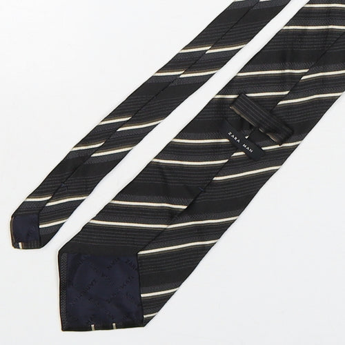 Zara Mens Multicoloured Striped Silk Pointed Tie One Size