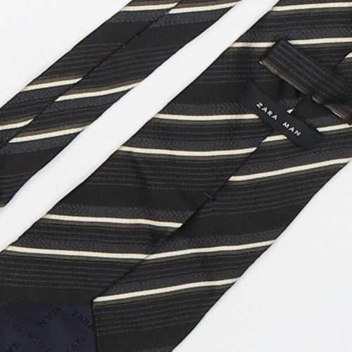Zara Mens Multicoloured Striped Silk Pointed Tie One Size
