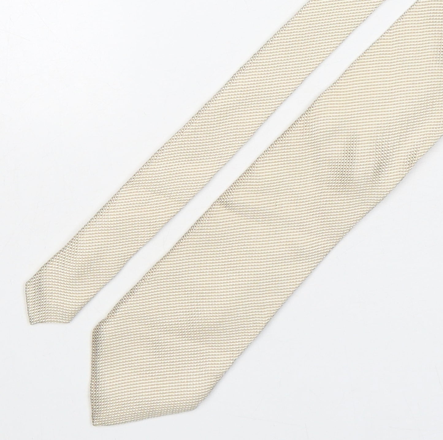 Aishti Mens Beige Grenadine Silk Pointed Tie One Size