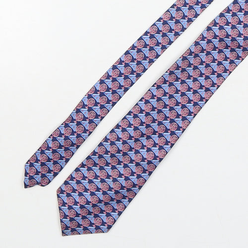 PINK Mens Multicoloured Geometric Silk Pointed Tie One Size