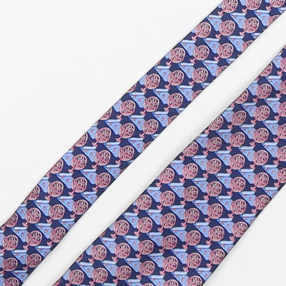 PINK Mens Multicoloured Geometric Silk Pointed Tie One Size