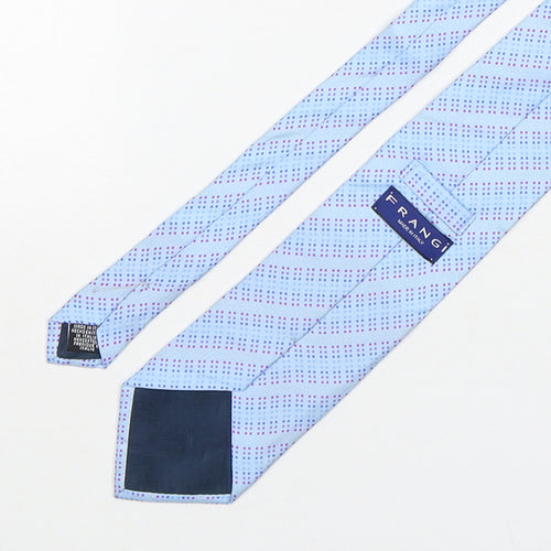 Frangi Mens Blue Geometric Silk Pointed Tie One Size