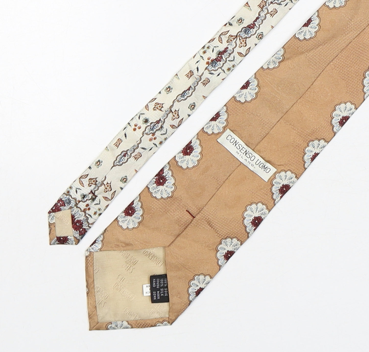 Consenso Uomo Mens Multicoloured Floral Silk Pointed Tie One Size