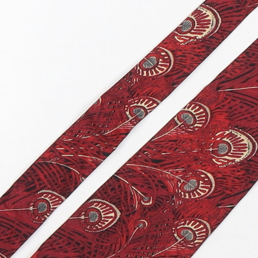 Liberty Mens Red Floral Cotton Pointed Tie One Size