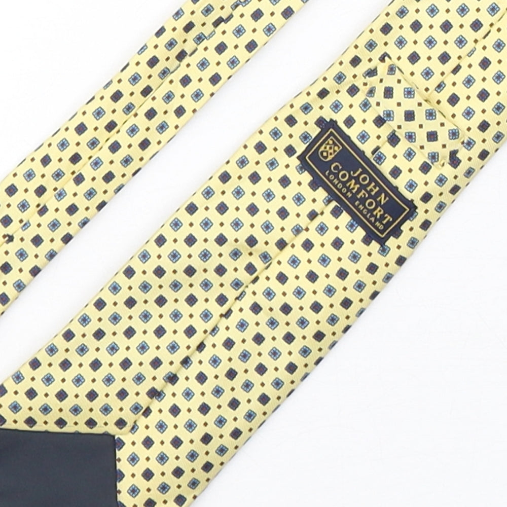 John Comfort Mens Multicoloured Geometric Silk Pointed Tie One Size
