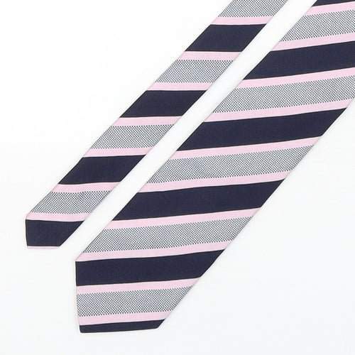 Baumler  Mens Multicoloured Striped Silk Pointed Tie One Size