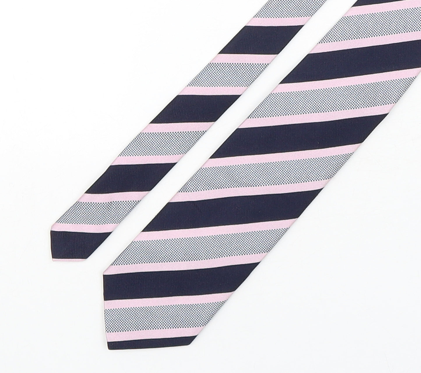 Baumler  Mens Multicoloured Striped Silk Pointed Tie One Size