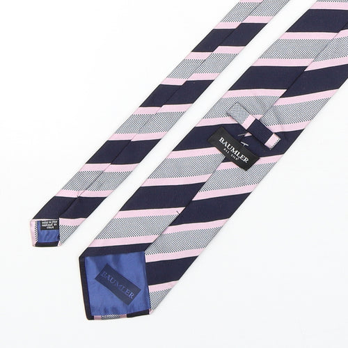 Baumler  Mens Multicoloured Striped Silk Pointed Tie One Size