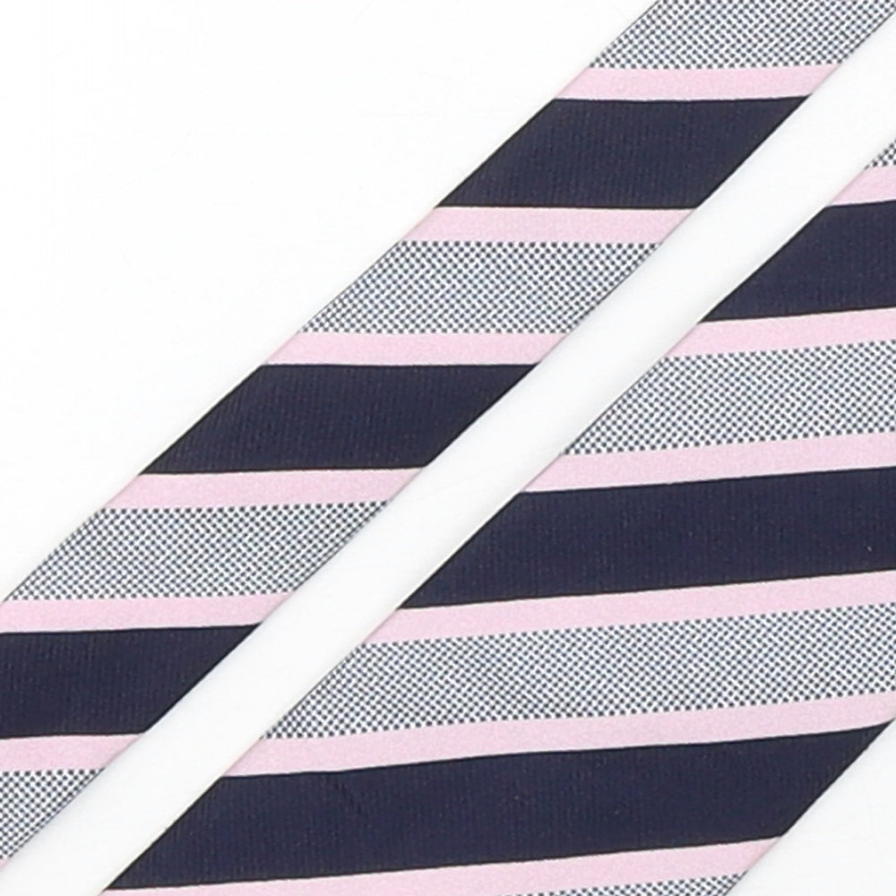 Baumler  Mens Multicoloured Striped Silk Pointed Tie One Size