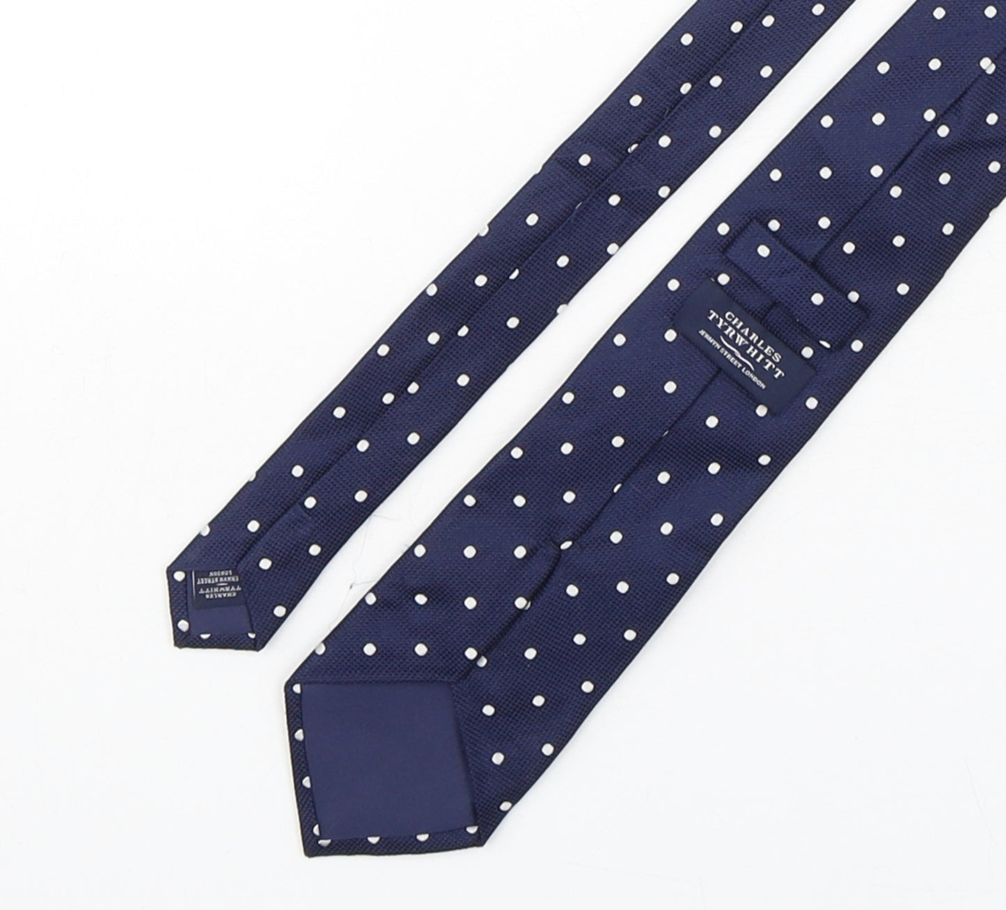 Charles Tyrwhitt Mens Blue Polka Dot Silk Pointed Tie One Size