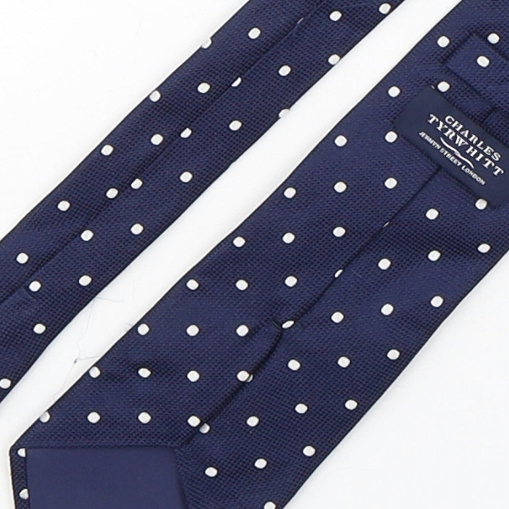 Charles Tyrwhitt Mens Blue Polka Dot Silk Pointed Tie One Size