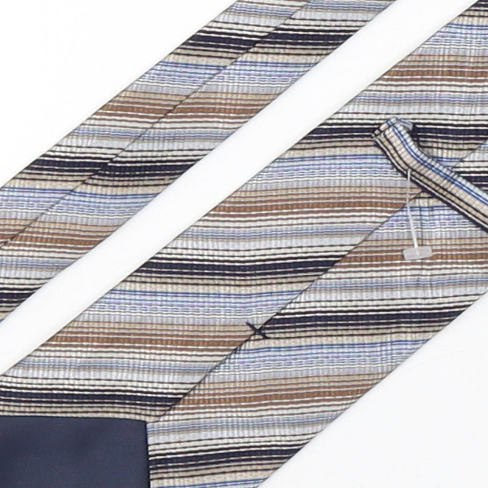 Marks and Spencer Mens Multicoloured Striped Silk Pointed Tie One Size