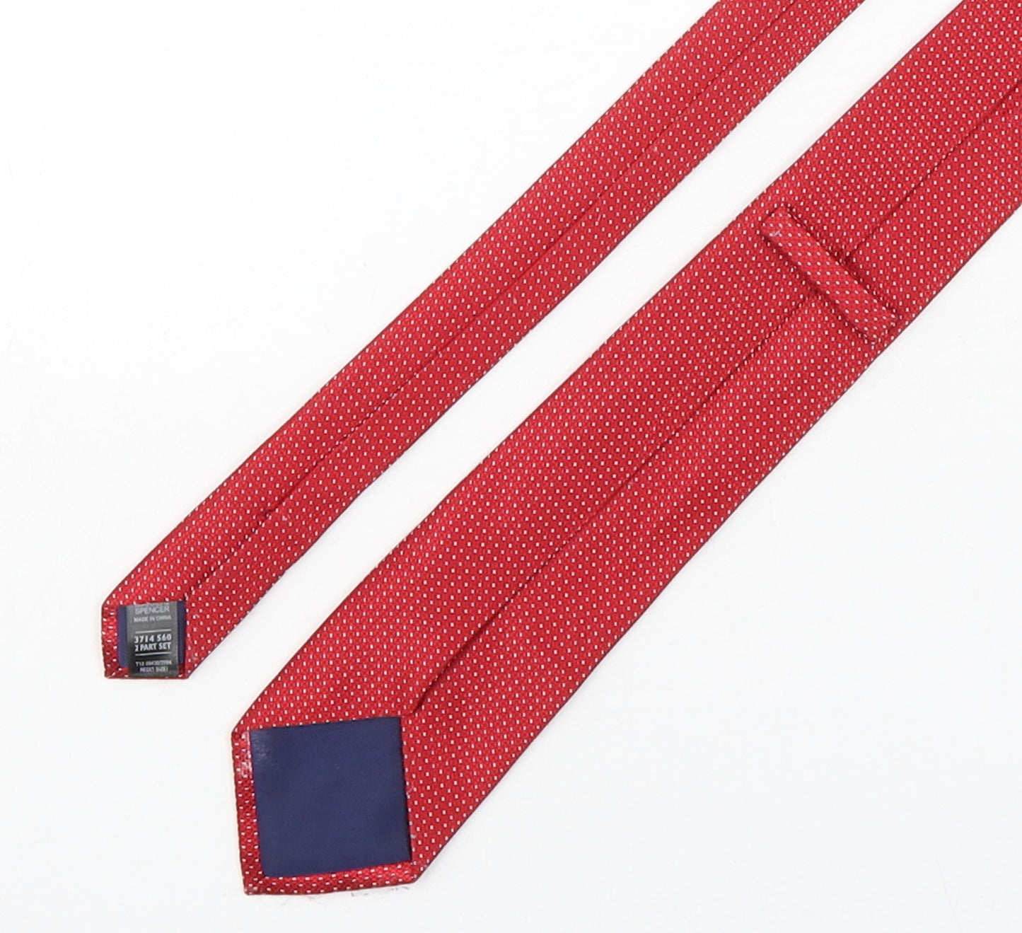 Marks and Spencer Mens Red Geometric Polyester Pointed Tie One Size