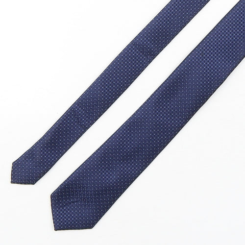 Skopes  Mens Blue Geometric Polyester Pointed Tie One Size