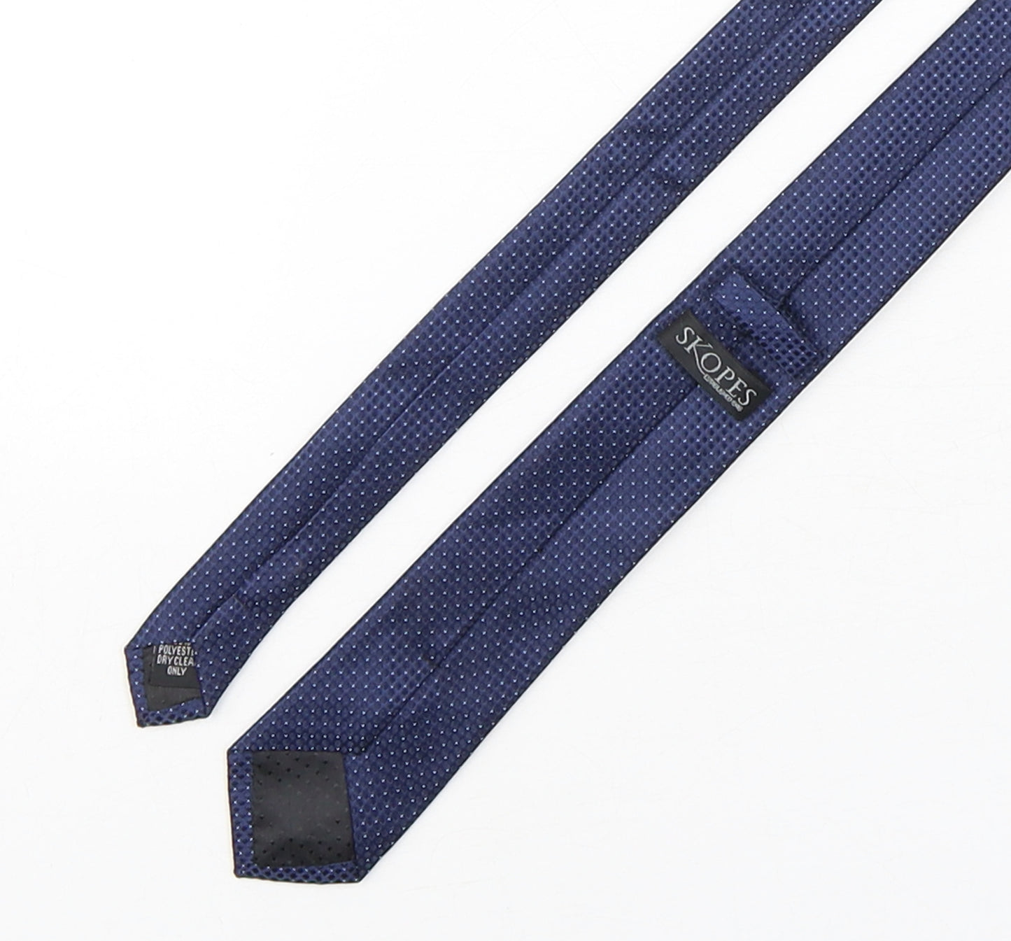 Skopes  Mens Blue Geometric Polyester Pointed Tie One Size