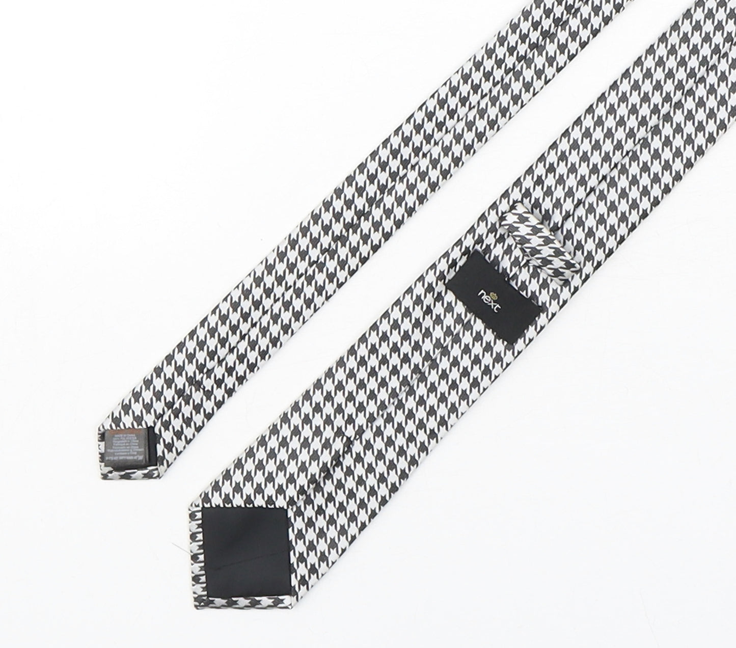NEXT Mens Multicoloured Houndstooth Polyester Pointed Tie One Size