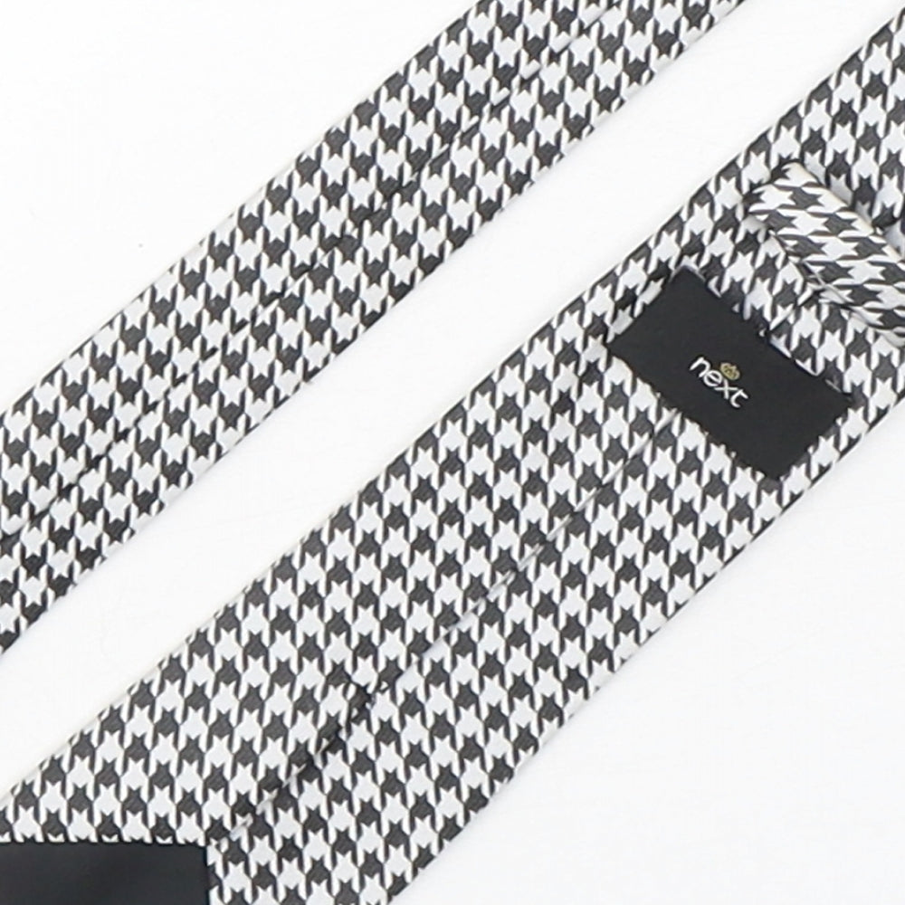 NEXT Mens Multicoloured Houndstooth Polyester Pointed Tie One Size