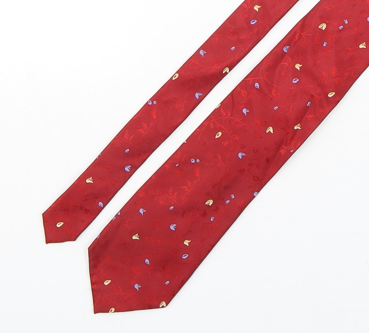 Van Heusen Mens Red Floral Silk Pointed Tie One Size