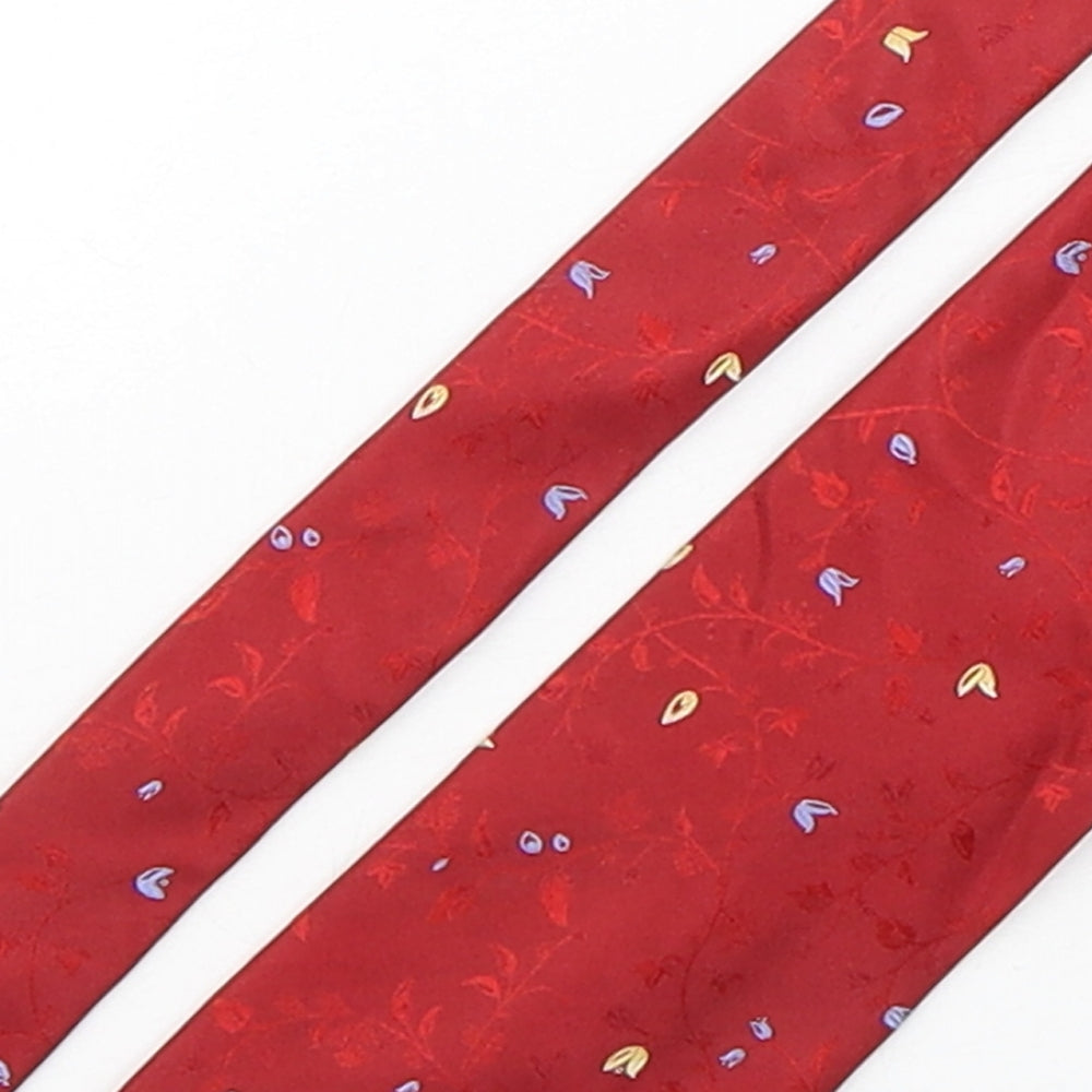 Van Heusen Mens Red Floral Silk Pointed Tie One Size