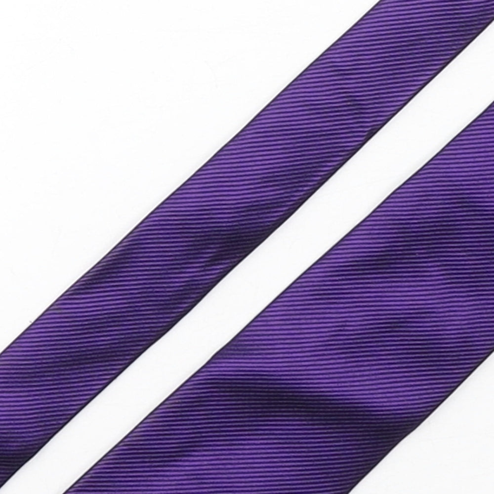 Jeff Banks  Mens Purple Striped Silk Pointed Tie One Size
