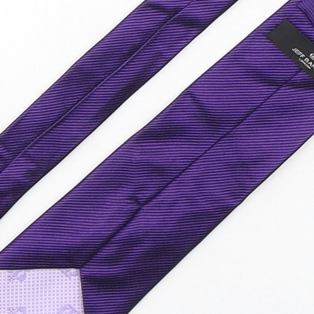 Jeff Banks  Mens Purple Striped Silk Pointed Tie One Size