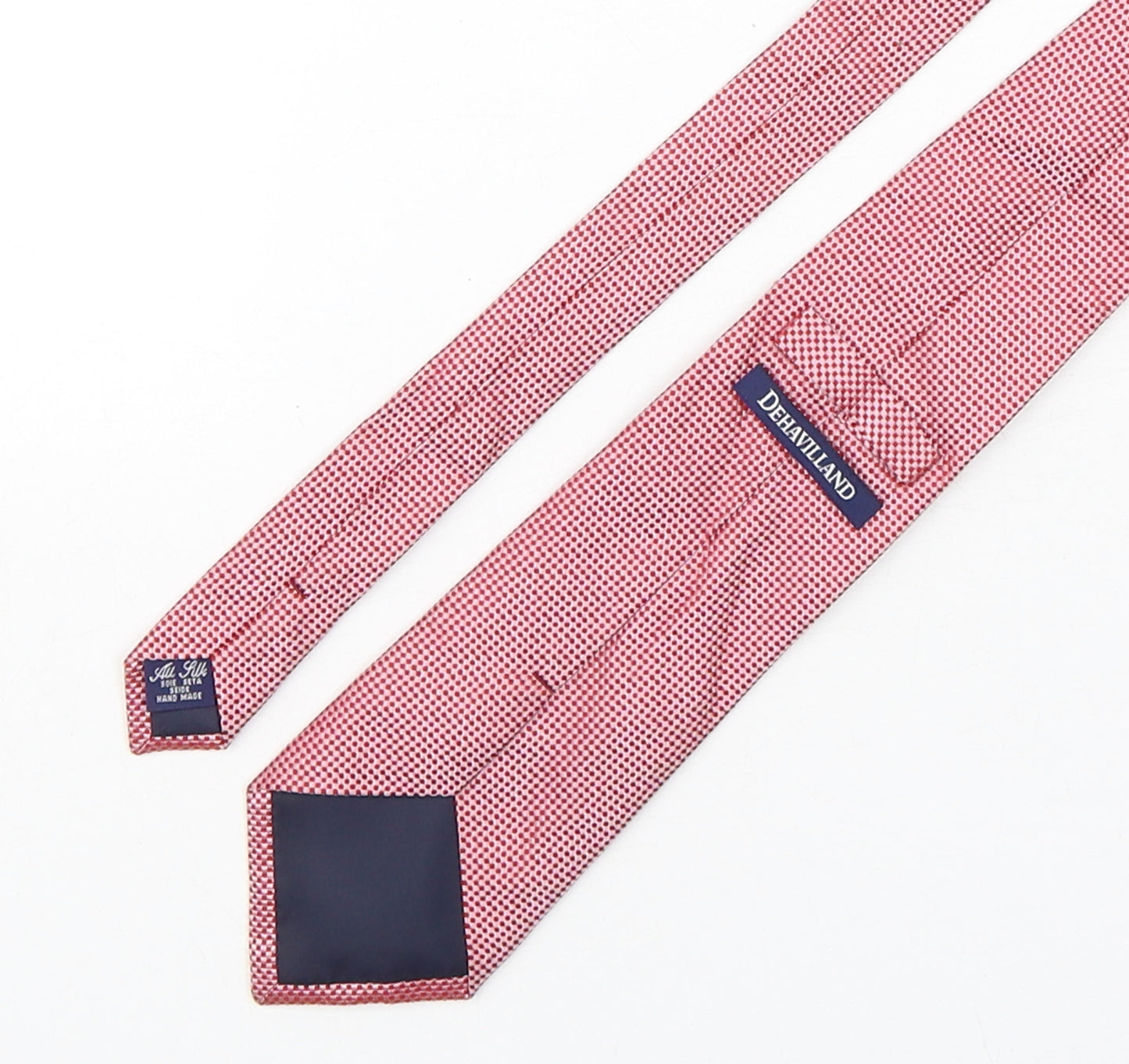 Dehavilland Mens Pink Plaids & Checks Silk Pointed Tie One Size